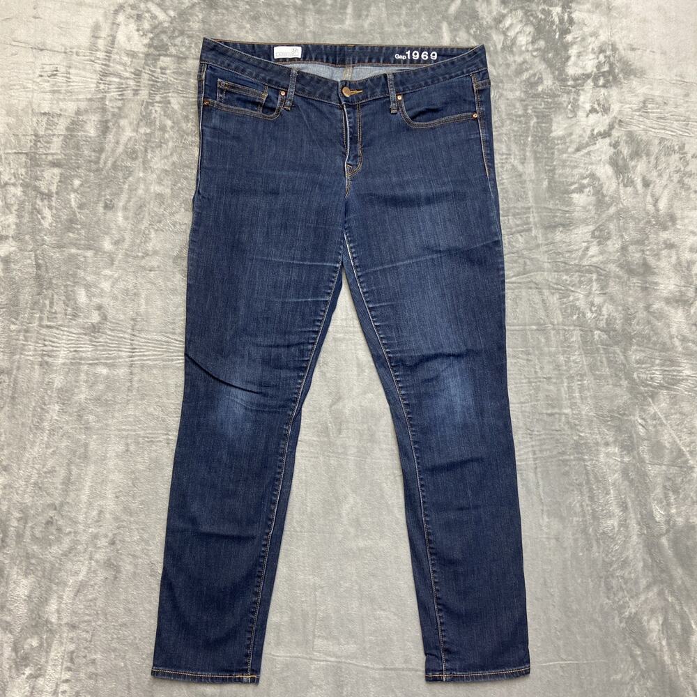 Gap 1969 Skinny Jeans‎ Women's Size 32R Dark Blue Denim